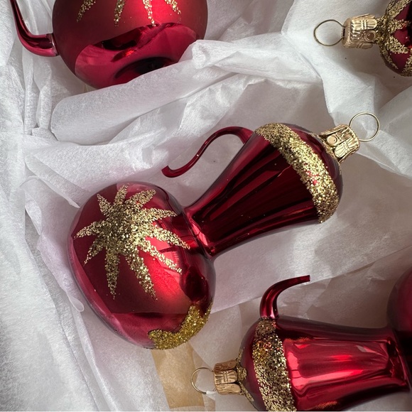 Tea Pots Christmas Ornaments Glass 7 pieces - Picture 12 of 16